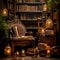 Enchanting Library Scene with Antique Books