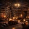 Enchanting Library Scene with Antique Books