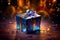 Enchanting Magic gift box light. Generate Ai