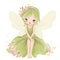 Enchanting meadow symphony, charming clipart of colorful fairies with cute wings and harmonious flower elements