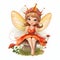 Enchanting meadow symphony, charming clipart of colorful fairies with cute wings and harmonious flower elements