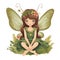 Enchanting meadow whimsy, colorful clipart of cute fairies with playful wings and delicate flower accents