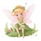 Enchanting meadow whispers, colorful clipart of cute fairies with playful wings and whispers of flowers