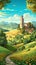 Enchanting Medieval Landscape for Children\\\'s Book AI Generated