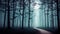 Enchanting Moonlit Forest A Mysterious Journey into the Night.AI Generated