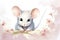 An enchanting mouse amidst cherry blossoms, radiating innocence and spring's gentle joy