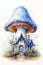 The Enchanting Mushroom House: A Whimsical Illustration of a Tal