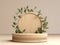Enchanting Natural Creation: Mysterious Wooden Box Adorned with Plant Leaves and Twigs