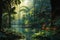 Enchanting Oasis: A Radiant Jungle Paradise of Lush Foliage and