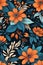 An enchanting orange floral background, vibrant and full of life