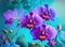 Enchanting Orchids: Majestic Purple Blooms in a Vibrant Floral Display AI-Generated Nature