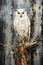 Enchanting Owl: A Majestic Blend of Silver, White, and Gold in a
