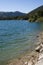 Enchanting panorama of the lake of Scanno, in Abruzzo, Italy.