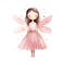 Enchanting Pink Fairy in Watercolor Style AI Generated