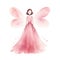 Enchanting Pink Fairy in Watercolor Style AI Generated