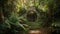 Enchanting Portal in Lush Tropical Forest A Gateway to Adventure.