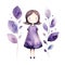 Enchanting Purple Fairy in a Stylish Purple Dress AI Generated