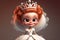 Enchanting Queen: A Super Happy Pixie with Regal Charm and Fluffy Persona