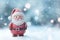 Enchanting Santa Figurine in Frosty Bokeh Panorama