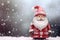 Enchanting Santa Figurine in Frosty Bokeh Panorama