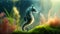 Enchanting Sea Horse in the Colorful Depths of the Vivid Reef. Generative AI