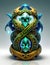 Enchanting Serpent A Captivating 3D Realistic Rendering of a Serpent Adorned with a Mesmerizing Blue