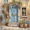 The Enchanting Shutter Door of a Quaint European Village