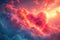 Enchanting Skies: A Heart-Shaped Cloud Filled with Magical Light