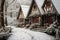 Enchanting Snow-Covered Forest House with Festive Christmas Garlands and Exquisite Decorations