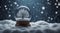 Enchanting Snow Globe Wallpaper - Falling Snowflakes Wonderland