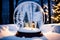 Enchanting Snow Globe with a Winter Wonderland.AI Generated