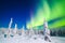 The enchanting spectacle of Aurora borealis illuminating Lapland, Finland. Generative AI