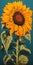 Enchanting Sunflower Princess: A Vibrant Ochre Ode to Nature\\\'s B
