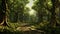 Enchanting Sunlit Fantasy Tree Forest Wallpaper