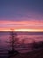 Enchanting sunrise on the forest lake in Latvia