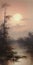 Enchanting Swamp: A Moody Tonalism Art Painting