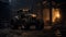 Enchanting Tractor In The Dark Barn: A Stunning Matte Painting
