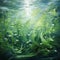 Enchanting underwater scene with small fish and eelgrass