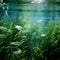 Enchanting underwater scene with small fish and eelgrass