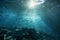 Enchanting underwater sun rays unveil exquisite textures