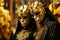 Enchanting venetian carnival masquerade ball with intricate masks and lavish costumes