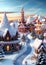 Enchanting Village: A Whimsical Winter Wonderland of Clock Tower