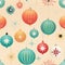 Enchanting vintage christmas seamless pattern with solid pastel colors in a delightful vector style