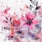 Enchanting Watercolor Blossoms Abstract Art Background Featuring Vibrant Pink Flowers Paints Generative AI