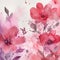 Enchanting Watercolor Blossoms Abstract Art Background Vibrant Pink Flowers Generative AI