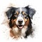 Enchanting Watercolor Dog Portrait Amidst Blank White Space