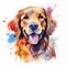 Enchanting Watercolor Dog Portrait Amidst Blank White Space