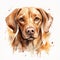 Enchanting Watercolor Dog Portrait Amidst Blank White Space