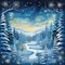 Enchanting Winter Scene with Intricately Detailed Snowflakes