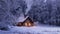 Enchanting Winter Wonderland: Cozy Cabin Amidst Snowy Forest